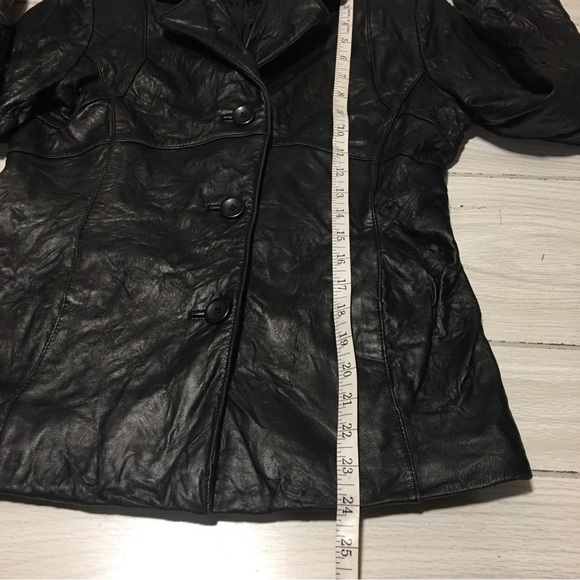 Vtg Size M Women’s Black Genuine Leather Jacket/Blazer By D’Linea - Picture 5 of 10